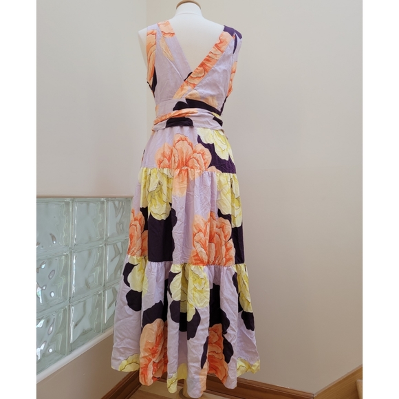 Anthropologie Maeve Floral Wrap Maxi Dress Size/16W - Picture 6 of 9